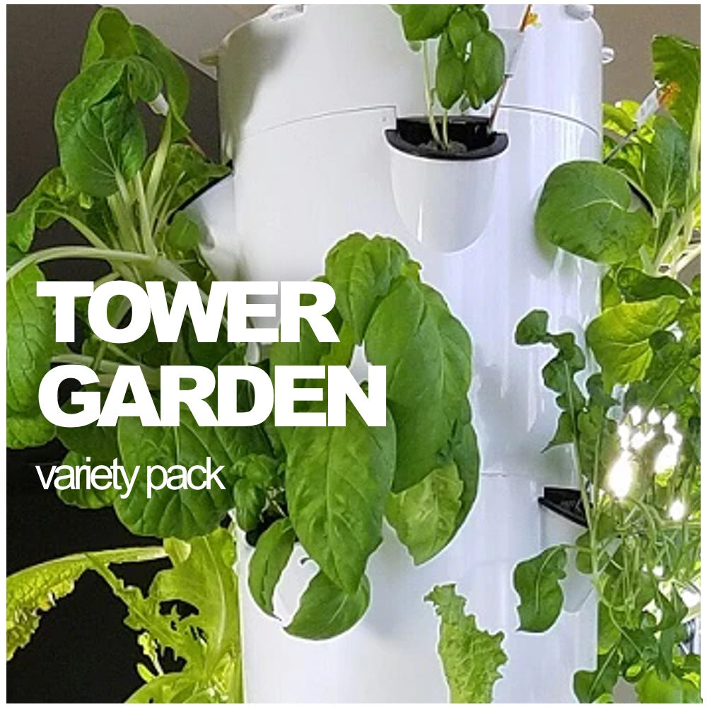 All-in-One Tower Garden Variety Pack from SeedsNow-SeedBanks featuring assorted vegetable and herb seeds for vertical gardening.